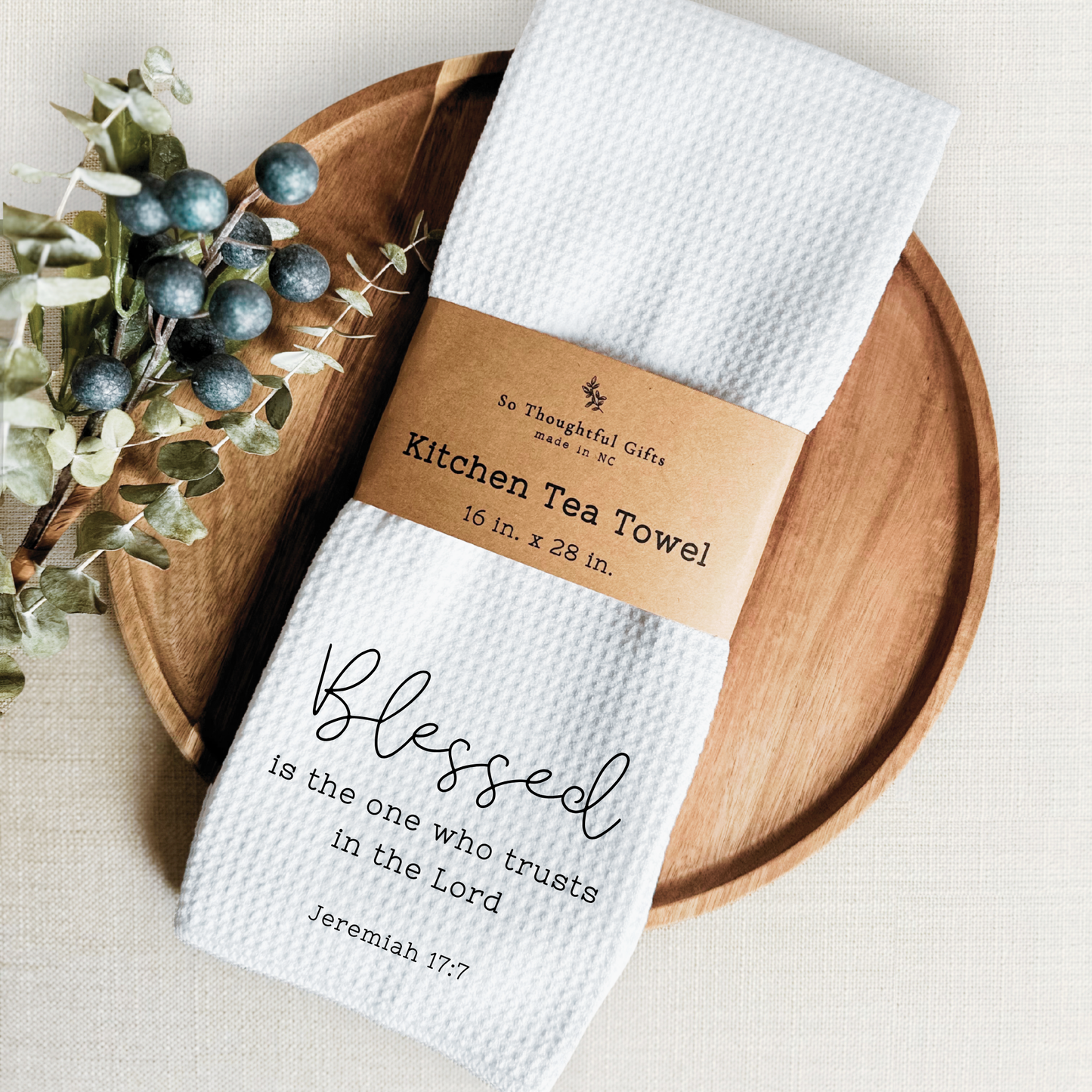 Scripture Dish Towel - Jeremiah 17:7 | Kitchen Towel