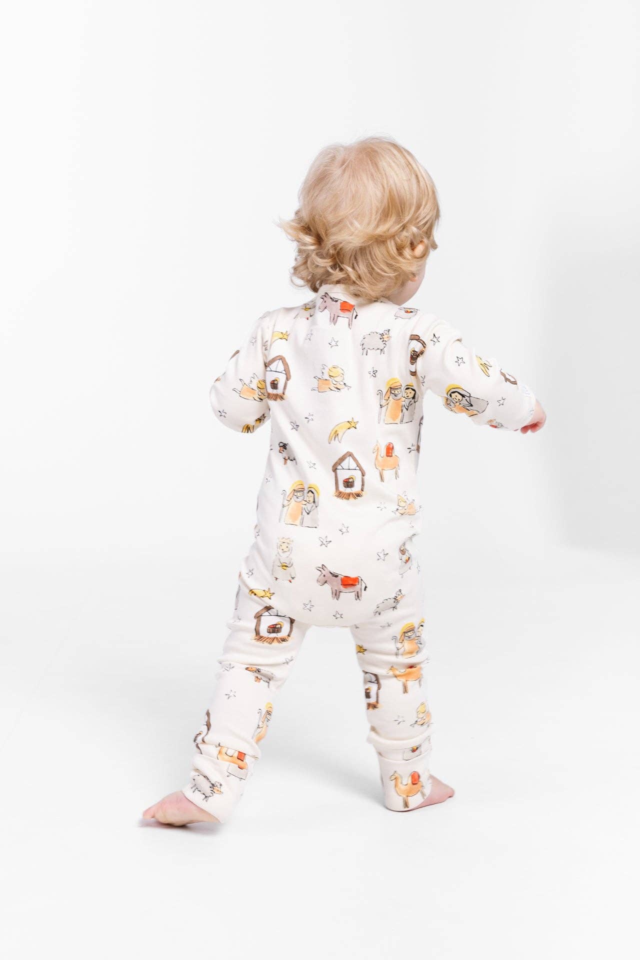 Away in a Manger PJ Footless Onesie Cotton