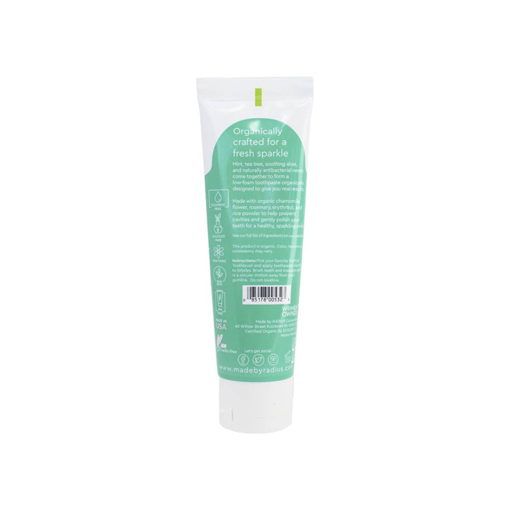 USDA Organic Mint Aloe Neem Toothpaste, 3oz