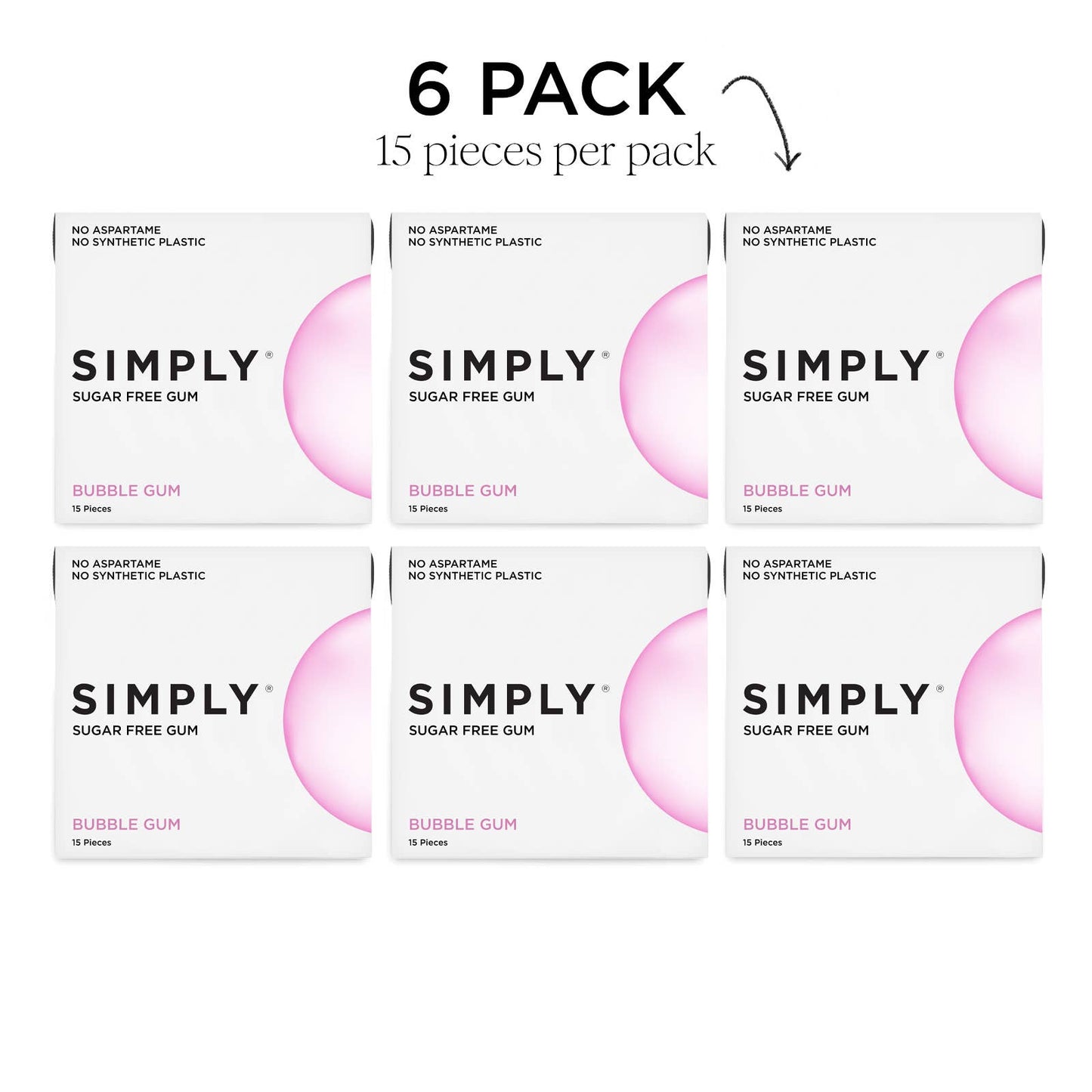 Sugar Free Bubble Gum - Natural + Plastic-Free | 12 Pack