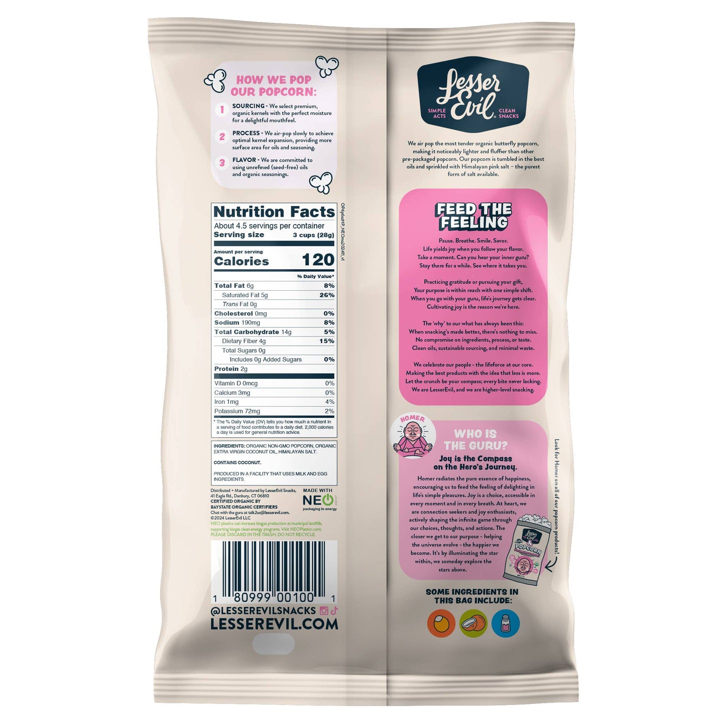 Organic Popcorn, Himalayan Pink 4.6 oz