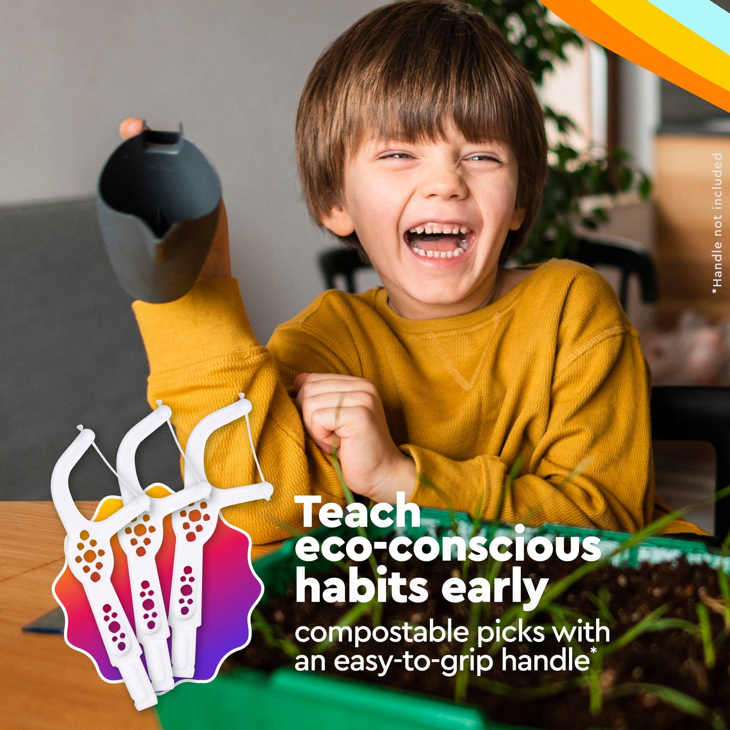 Floss Picks, EcoFlex Compostable KIDS, Bubblegum, Refill 50