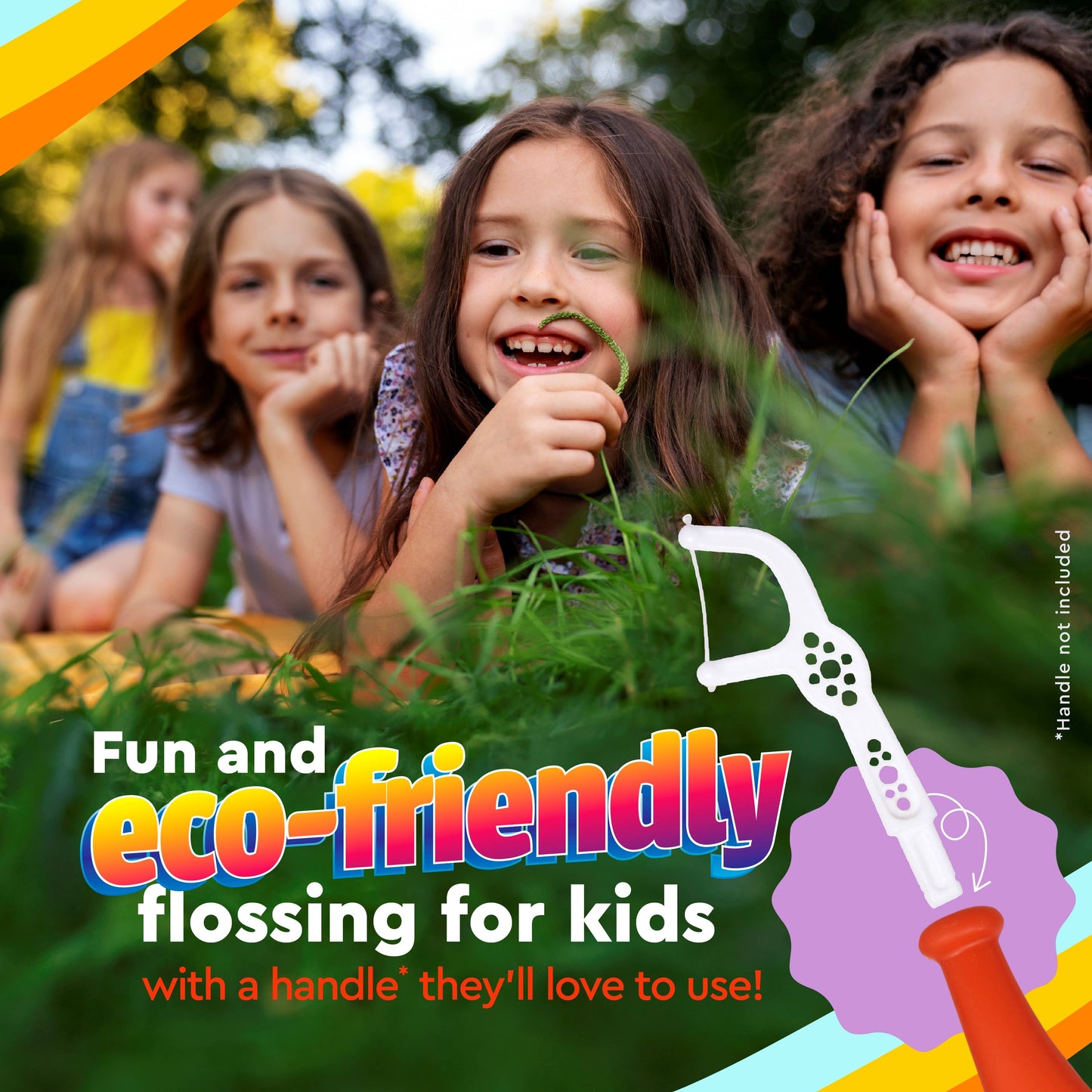 Floss Picks, EcoFlex Compostable KIDS, Bubblegum, Refill 50