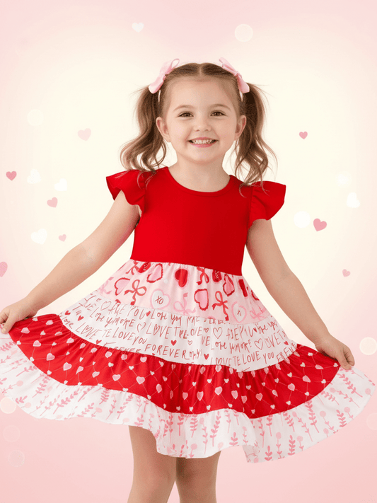 Cupid's Little Helper Tiered Twirl Dress