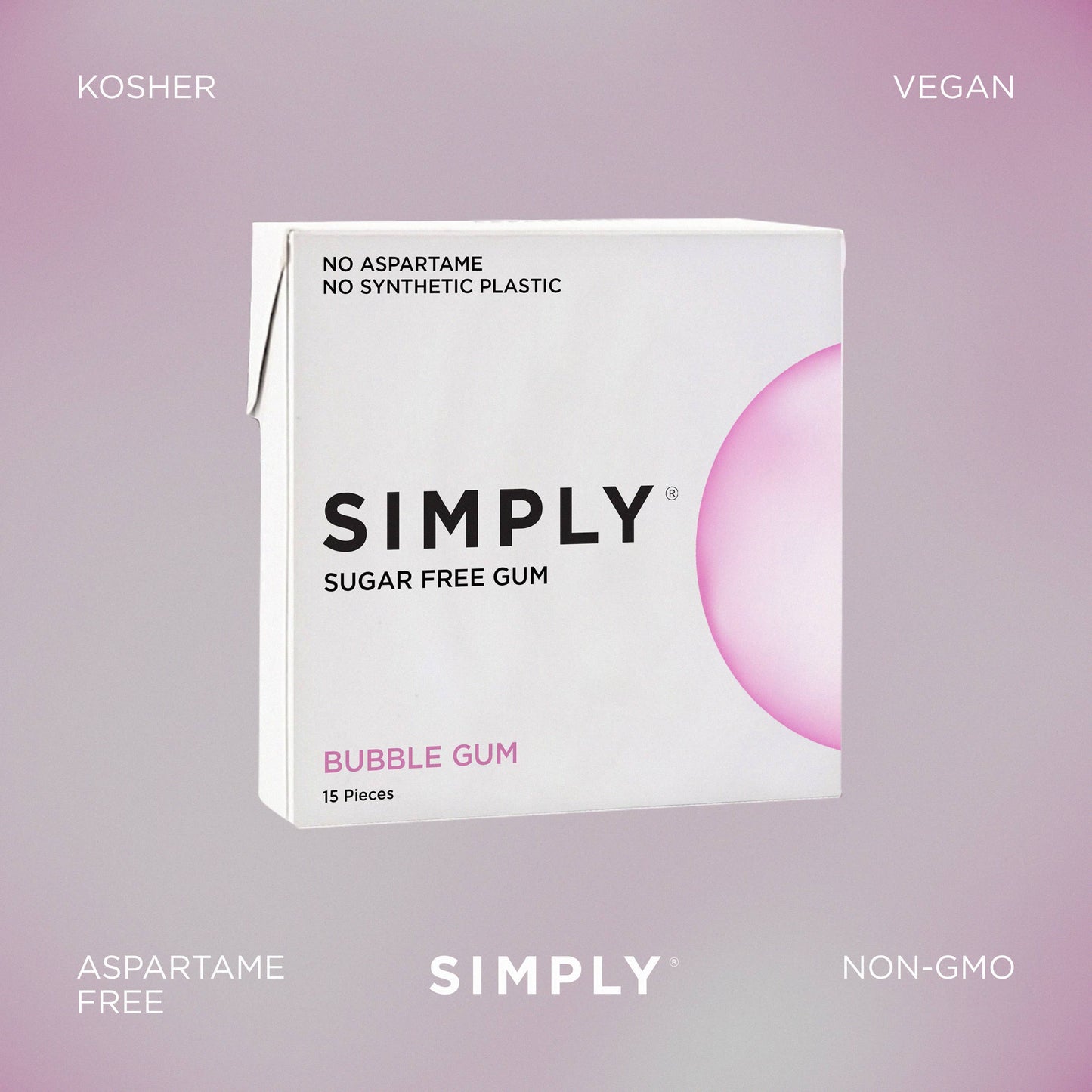 Sugar Free Bubble Gum - Natural + Plastic-Free | 12 Pack