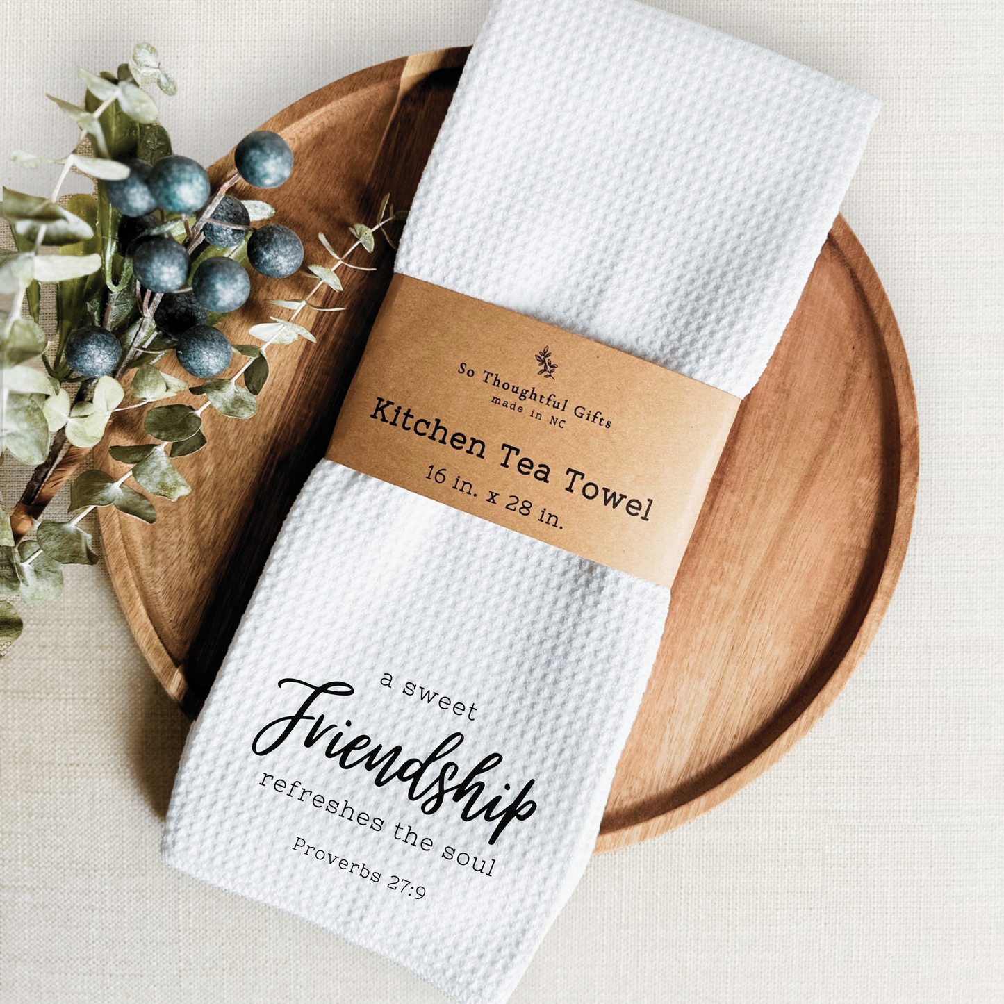 Scripture Dish Towel - Proverbs 27:9 | Kitchen Towel