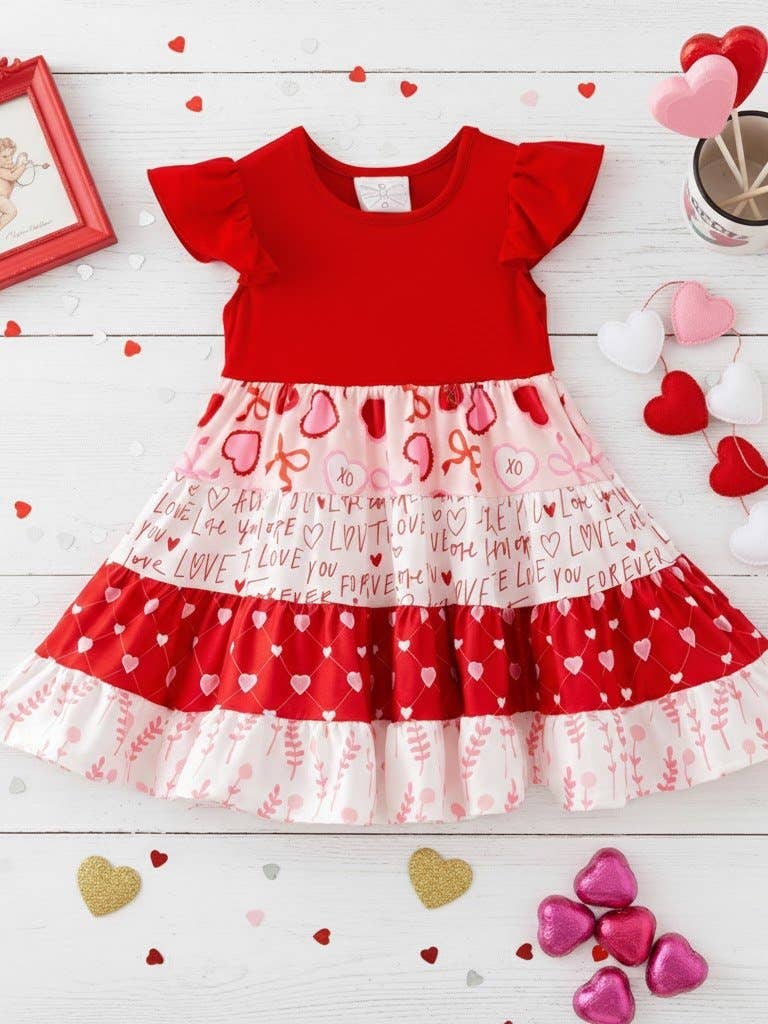 Cupid's Little Helper Tiered Twirl Dress
