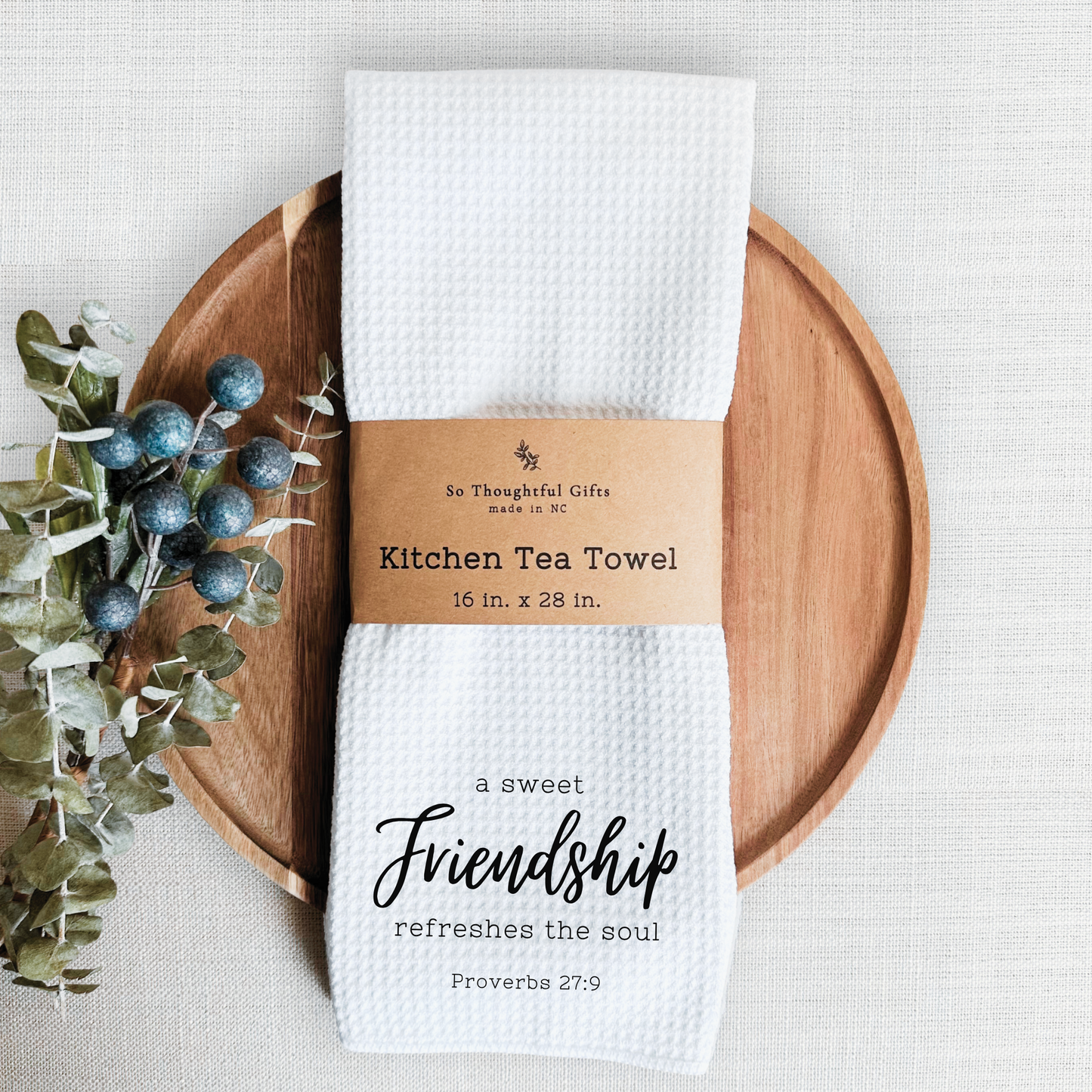 Scripture Dish Towel - Proverbs 27:9 | Kitchen Towel