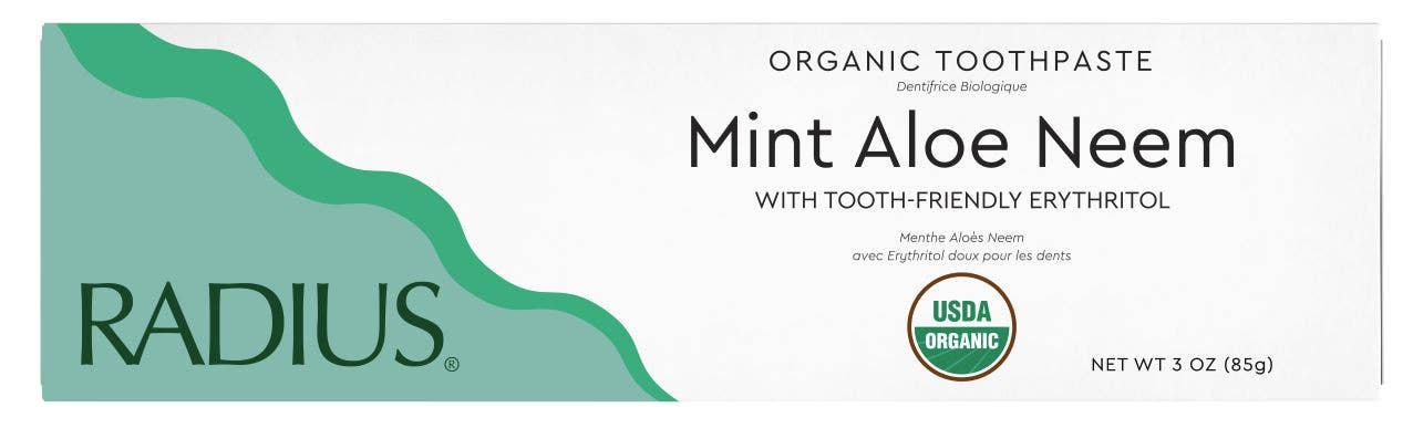 USDA Organic Mint Aloe Neem Toothpaste, 3oz